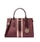 Michael Kors Sheila Medium Signature Logo and Metallic Satchel (Oxblood Rouge Sombre)