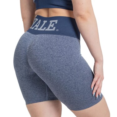 Yale Biker Shorts - High-Waisted Compression Shorts - Moisture-Wicking &amp; Breathable - Ideal for Running, Fitness Small Blue