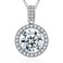 Miraclife Moissanite Pendant Necklace for Women,1ct-3ct Halo Round 925 Sterling Silver with 18K White Gold Plated, Include Jewelry Box,with Certificate (1ct)