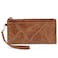 IVESIGN Women Wristlet Clutch Wallet Slim Cell Phone Card Holder RFID Blocking Genuine Leather with Removable Wrist Strap Brown Big Size