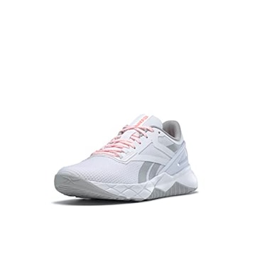 Reebok Women's Nanoflex TR Cross Trainer, White/Pure Grey/Orange Flare, 11
