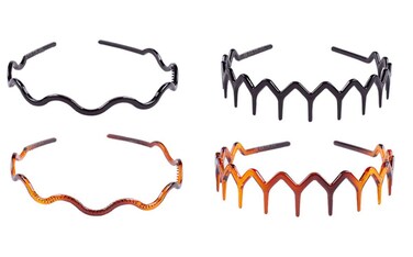 4 PCS Plastic Tooth Hair Comb Headband Hard Headbands Hair Band Toothed Headband Women Men Girls Hair Accessory (E#)