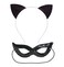 Merroyal Glitter Cat Ears Headband Halloween Fancy Dress Cat Woman Hairband Cosplay (Black) (Glitter Cat Headband+Cat Mask)