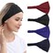 DINPREY Rhinestone Dots Wide Bandana Headband - Women's Twisted Solid Diamond Workout, Yoga &amp; Makeup Head Wrap (4 Pcs)
