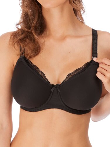 Freya Women's Pure Uw Moulded Nursing Bra, Black, 38DD