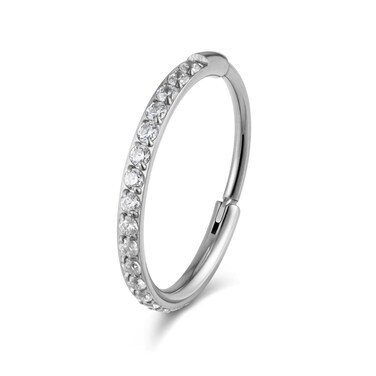 FINE4U 20g Forward Helix Piercing Jewelry Hoop 16G 6mm, ASTM F136 Titanium Tragus Rook Cartilage Earrings for Women &amp; Men, Hypoallergenic Hinged Clicker Ring