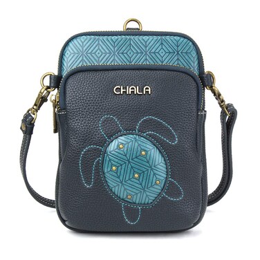 CHALA UNI Cellphone Xbody - Womens RFID Protected Faux Leather Crossbody Bag with Adjustable Strap - Turtle - turquoise