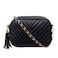 Quilted Crossbody Purses for Women Trendy Small Crossbody Shoulder Handbags Clutch Purse Camera Bag, Black