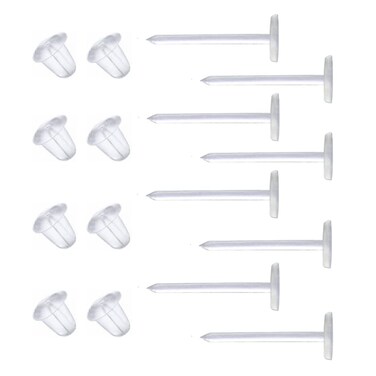 Clear Earrings for Work,300 Pairs Clear Stud Earrings and Earring Backs