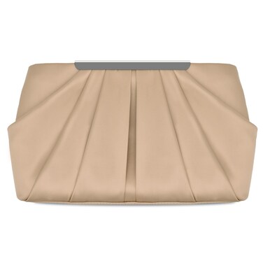 expouch Womens Pleated Satin Evening Handbag Clutch Navy Clutch Purse with Detachable Chain Strap Wedding Cocktail Party Bag