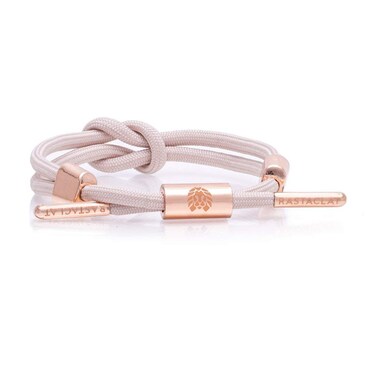 Rastaclat Knotted Bracelet for Men and Women - Lana II Nude/Lt Peach Gold Bracelet   Adjustable Stackable Bracelet Knotted by Hand (Small/Medium)