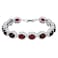 Hermosa Oval Ladies Tennis Bracelet Sapphire Ruby Emerald White Topaz Silver 7 inch (Ruby)