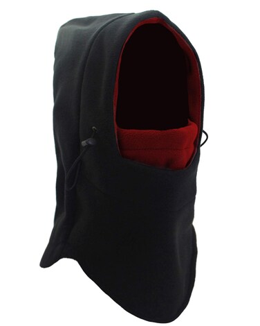 Mazo Double Layers Thicken Warm Full Face Cover Winter Ski Mask(BlackRed)