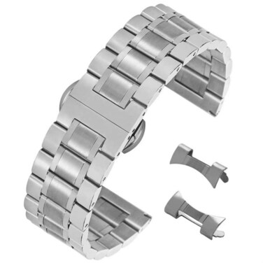 AUTULET 17mm Exquisite Brushed Wristband for Ladies&rsquo; Watch Silver Stainless Steel Watch Strap Straight&amp;Curved End