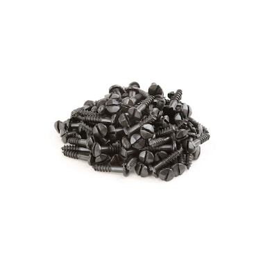 Renovators Supply Manufacturing Slotted Pyramid Head Screws 5/8 in. Steel Black Screws Pack of 100 Pieces