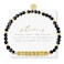 INSPIRED VOICES Inspirational Bracelets for Women - Motivational Bracelets, Inspirational Jewelry, Beaded Stretch Bracelets and Encouragement Gifts for Women (STRENGTH/Gold Plated/Black)