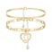 YANODA Initial Ankle Bracelets for Women 14K Gold Plated Layered Figaro Chain Letter Initial Anklets Handmade Layered Heart Ankle Bracelets Personalized Jewelry for Women L