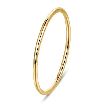 NOKMIT 1PC 1mm 14K Gold Filled Rings for Women Thin Gold Ring Dainty Cute Thumb Pinky Band Non Tarnish High Polished Comfort Fit Size 4 to 11 (5)
