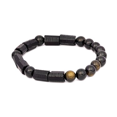 Conscious Items - Black Tourmaline Bracelet - Feng Shui Black Obsidian Bracelet - Authentic Black Tourmaline - The Spiritual Protection Bracelet - Black Tourmaline Crystals - Men and Woman Jewelry