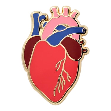 REAL SIC Anatomical Heart Pin - Realistic, Scientific Heart Enamel Pin - Lapel Pin for Valentine's Day, Medical Pinning Ceremony on Backpacks, Hats, Bags, Jackets &amp; Tops