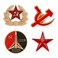 Ximimark 4 PCS Red Star Hammer Sickle Enamel Pin Retro USSR Symbol Brooch Soviet Union Marxism Logo Jewelry