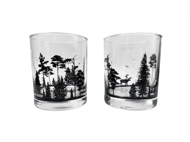 Whiskey Glasses set of 2 cocktail glasses bourbon glass Old Fashioned Glasses Gifts for holiday, Men,11 ounce