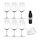 Riedel Performance Wine Glass (Cabernet, 6-Pack) Bundle with Wine Pourer and Microfiber Polishing Cloth (5 Items)