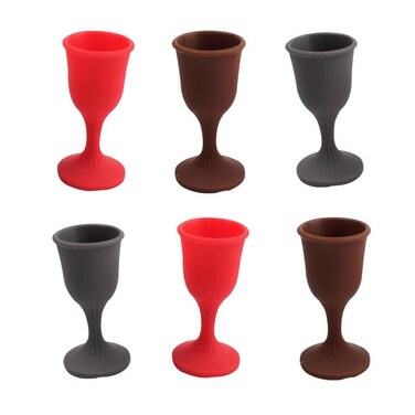 NentMent 6 Pack Silicone Shot Glasses 0.4 oz Unbreakable Mini Wine Glasses Portion Cups Portable Shot Glass for Liquor Soju Tequila Whiskey Baijiu Outdoor Travel Camping Alcohol Drinking Party