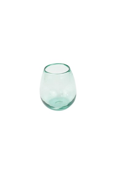 Kalalou Clear Stemless Wine Glass, One Size, Green
