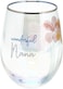 Pavilion Gift Company - Wonderful Nana - 18-ounce Stemless Wine Glass with Floral Design, Iridescent Wine Glass, Nana Gifts, 1 Count (Pack of 1), 2.75" x 4.75