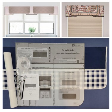 Traceable Designer No-Sew Straight Cornice Valance; Patented Sewing Alternative; Kit; Make Custom No-Sew Window Treatments; Rod Pocket, Room Darkening; Curtains for Bedroom; Living Room; Dining Room