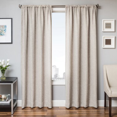 Softline Home Fashions 924BKL925RPPU96 Bessemer Single Curtain Panel, Linen