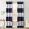 Blackout Curtains for Bedroom Nautical Red Anchor Navy Blue White Horizontal Stripes Grommet Thermal Insulated Window Drapes Room Darkening Curtain for Living Room, Set of 2 Panels 27.5 x 39 in x 2