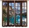 Landscape Curtains,Nature 3D Scenery View Window Treatments for Living Room, Autumn Forest Lake Botanical Maples Scape Curtain 2 Panels,52x84 Inch