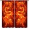 Dragon Curtain for Boys Bedroom, Fantasy Fire Dragon Blackout Window Treatments for Living Room Decor, Cooling Loong Dragon Monster Print Drapes 2 Panel Sets, 42x45 Inch