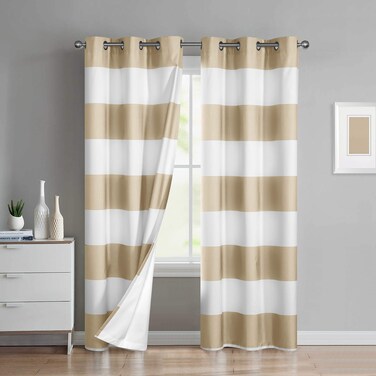 Sunclipse Sydney 2-Pack Room Darkening Grommetted Window Panel Pair DK688164, 42x63, Taupe