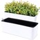 NiHome 2-Pack Self Watering Planters Rectangular 2-Layer Window Herb Planter Box for Indoor Plants Garden Balcony, Window Sill Planters with Water Gauge Indicator
