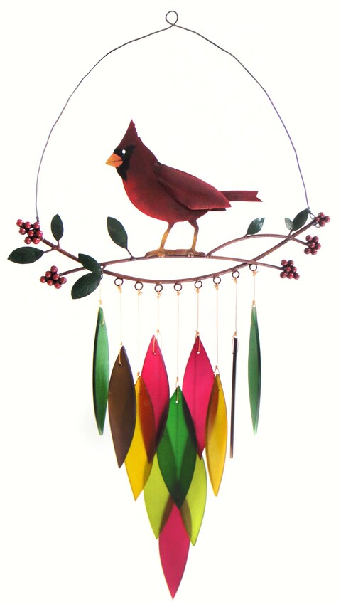 Blue Handworks Cardinal Glass Wind Chime