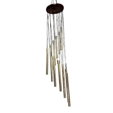 Silver Wind Chimes Aluminum 12 Tubes Rods with Hook Windchime Home Outside Garden Decoration Patio Yard Balcony Entrance D&Atilde;&copy;cor Weather Resistant Feng Shui Gift