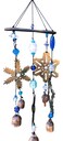 Snowflakes Falling Glass Beads and Bells 26 in Long Wind Chimes with Nana Bell