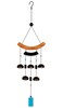 Sunset Vista Designs 91953 Asian Bell Chimes Wood and Metal Wind-Bells Wind Chime for Patios Porches and More, 30-Inches Long, Blue Glass Windcatcher