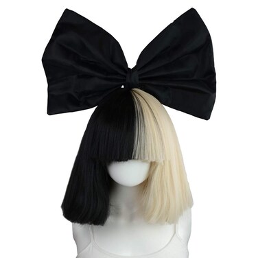 EpicCosplay: Officially Licensed Sia Costume Wig Includes Black Bow Tie for Women and Teens