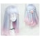 CHC FAIRY 18 inch soft sister Light blue pink color gradient COSPLAY wig Gals Japan Harajuku style+cap No headwear