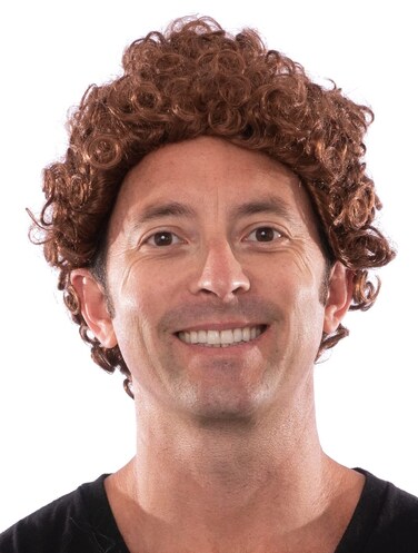 Short Curly Afro Brown Buddy Wig, Step Brothers Wig, Dustin Pedro Costume Wig