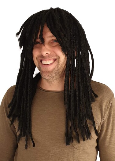 HandinHandCreations Dreadlocks Wig Hippie Beach Bum Reggae Rasta Man Black Dreads Costume Handmade - One Size Fits All