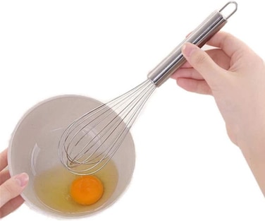 AnNafi&Acirc;&reg; Whisk Steel for Cooking 8.5 Inches   Stainless Steel Whisker/Hand Whisk Milk Egg Frother Beater French Whip Whisk Steel Handle   Kitchen Tools for Blending Whisking Beating Stirring Baking