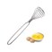 Mini French Spring Whisk, 8.67 Inch Silver Stainless Steel Spring Coil Whisk, Hand Eggbeater Egg Mixer Whisk Blender Stirring Beater