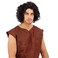 Adults Medieval Wig Mens Curly Black Hair Historical Costume Accessory