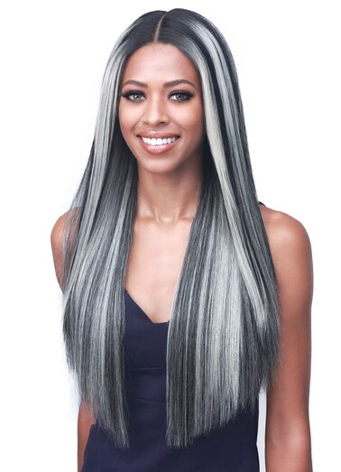 Bobbi Boss Synthetic Hair HD Lace Front Wig - MLF703 SICILY, 5.5" HD Lace Wigs with Glueless Grip Series, High Heat Resistant Wigs (TBBG/1B350)