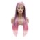 Lushy Straight Long Light Purple Root Pink Ombre Wig Half Hand Tied Heat Resistant Heavy Density Synthetic Lace Front Wigs